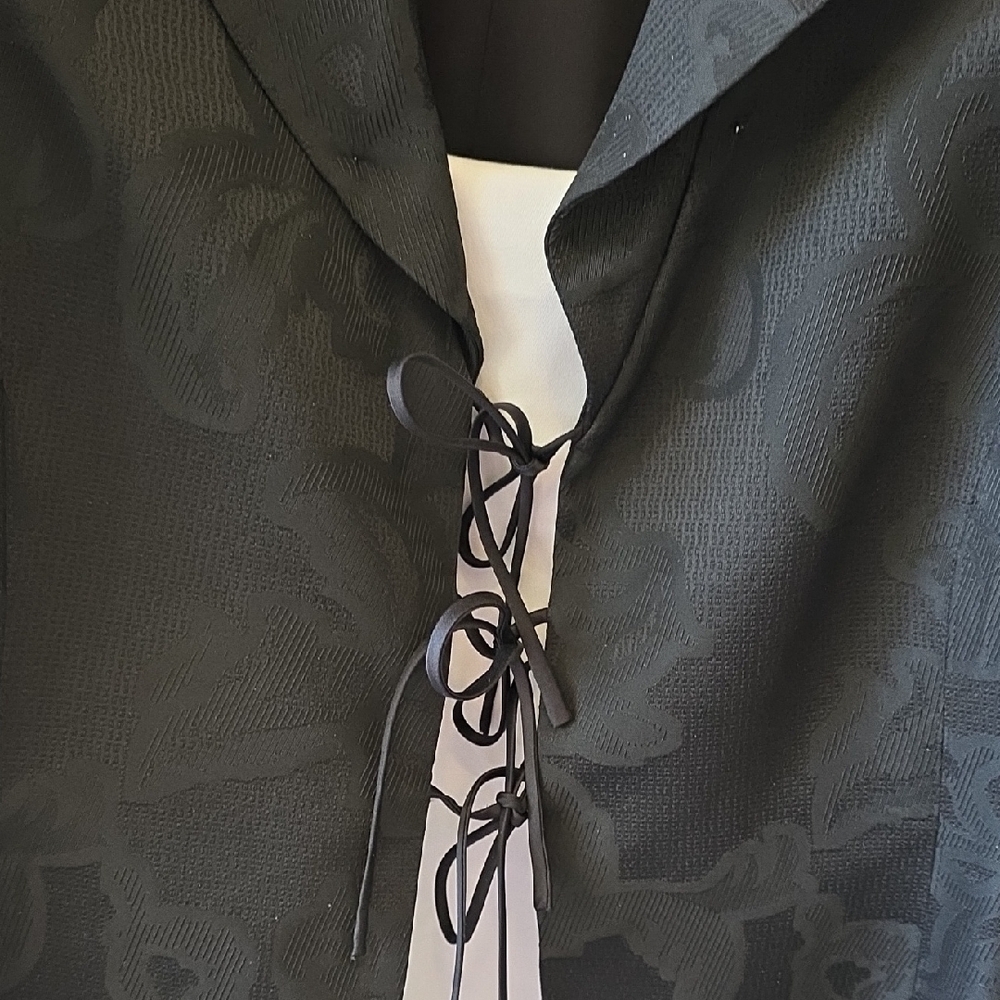 Armani Collezioni Black Tie-Front Blazer - Picture 4 of 9